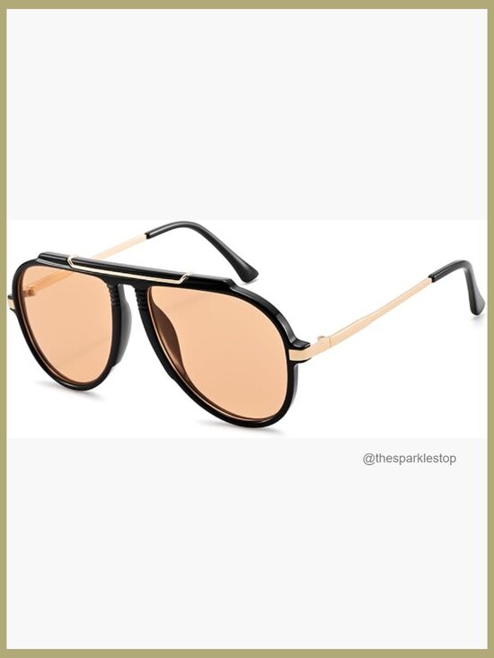 Oversized Aviator Sunglasses, UV400 Protection, Lightweight Plastic Frame main image 4